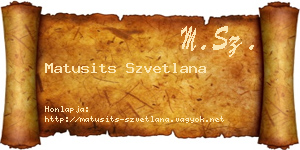 Matusits Szvetlana névjegykártya